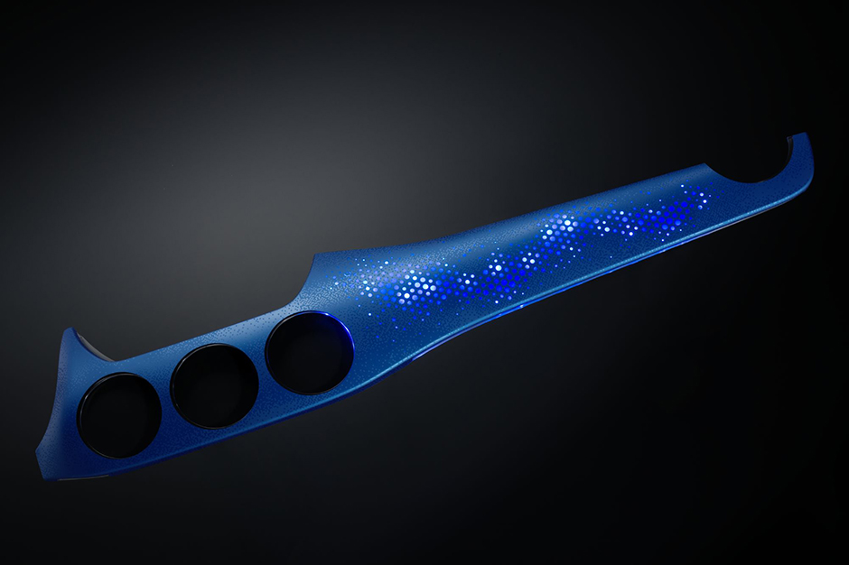 Schwarzes Automobil-Panel mit blauem Backlighting-Design