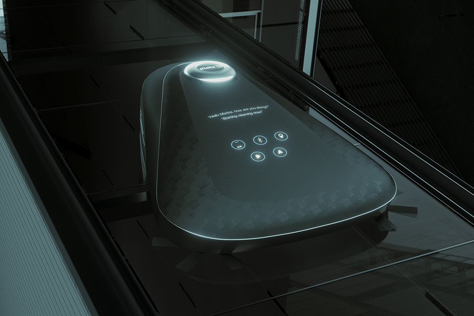 Saugroboter mit hinterleuchteten Touch-Buttons